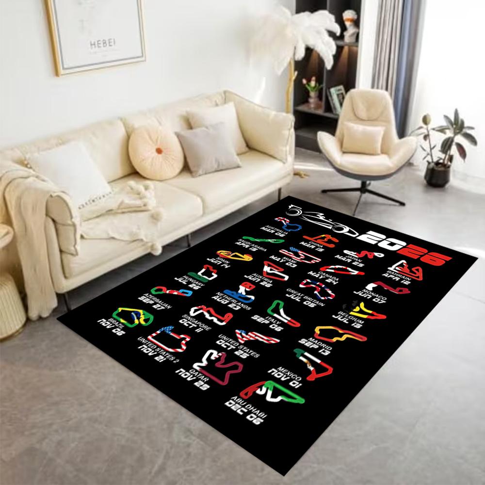 Formula Calendar Area Rug Suitable for Entryway Balcony Dormitory Kitchen Antislip Carpet Decorate Offices