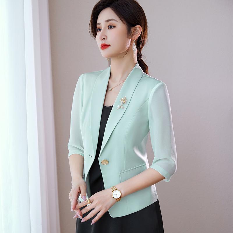 

Шифоновый повседневный сетчатый красный маленький костюм, пальто, женское летнее тонкое маленькое короткое пальто, сетчатый темпераментный маленький костюм M