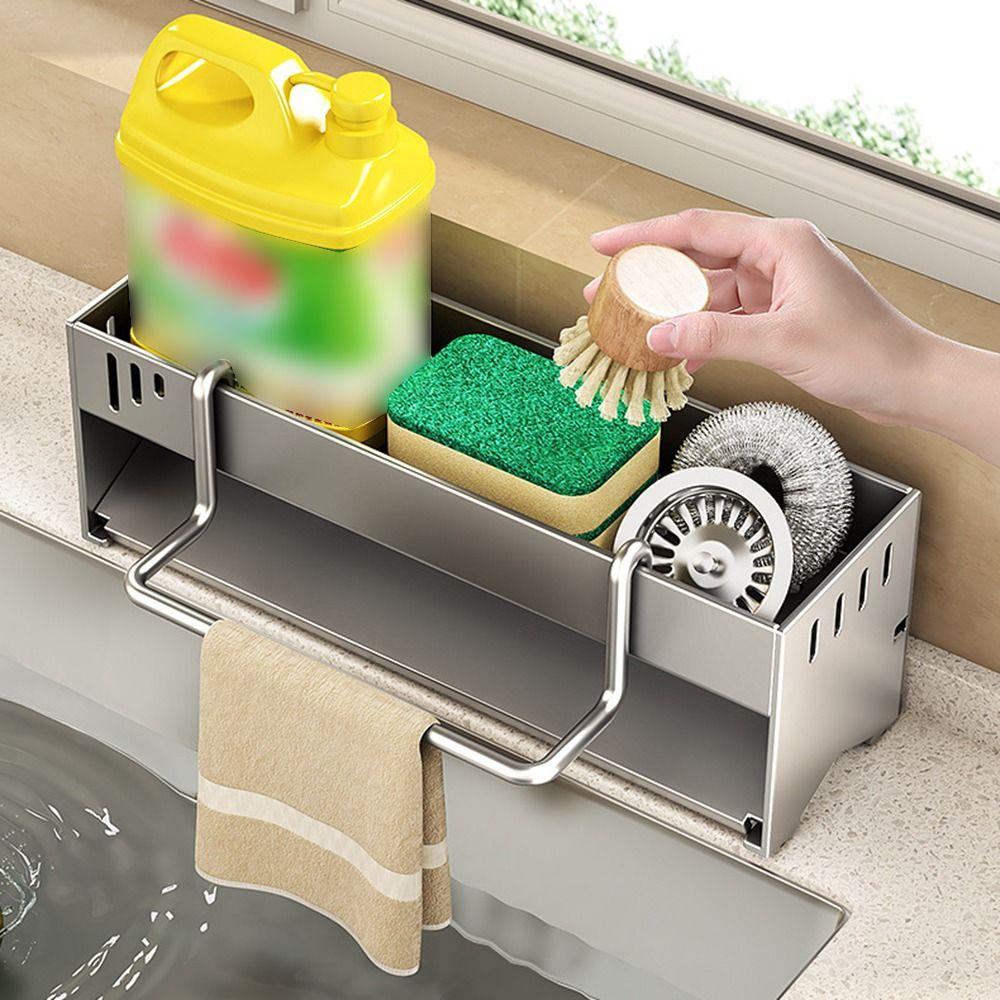 Detachable Kitchen Sink Rack Quick Dry Dishcloth Organizer Rustproof Sink Towel Stand Sink Area