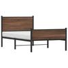 Metal Bed Frame Without Mattress Oak Effect 100 X 190 Cm