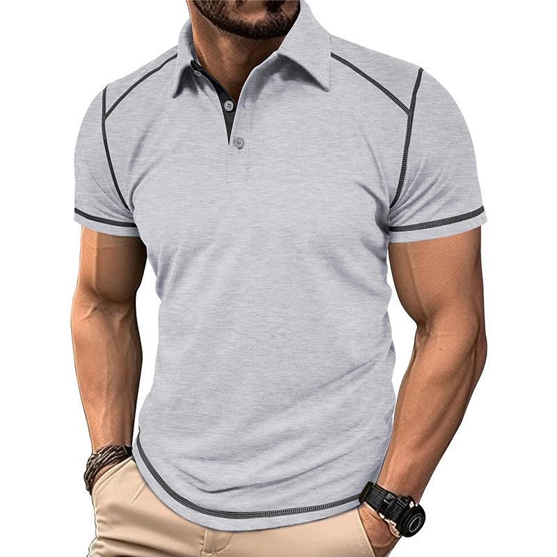New Summer Men's Short-sleeved Polo Shirt Men's Colour Blocking Lapel Polo Shirt Men's Body Shirt
