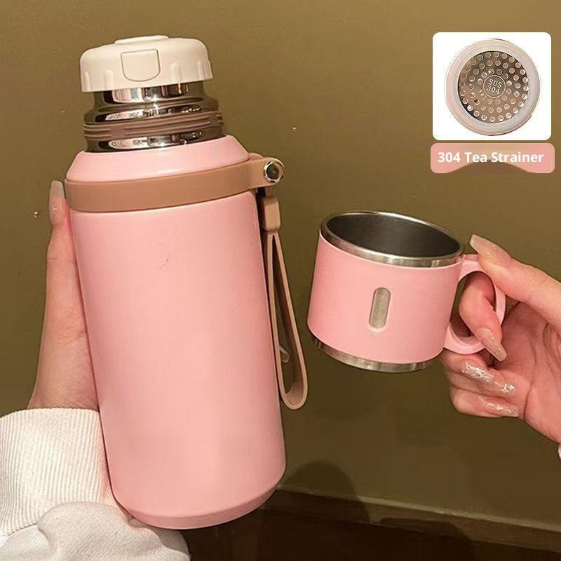 316 Stainless Steel 600ml Coffee Cup Travel Thermal Mug Leak-Proof Thermos Bottle Tea Coffee Mug Office Business Style Thermos L 600ml розовый
