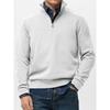 Men Quarter Zip Sweatshirt Long Sleeve Stand Collar Solid Color Casual Pullover