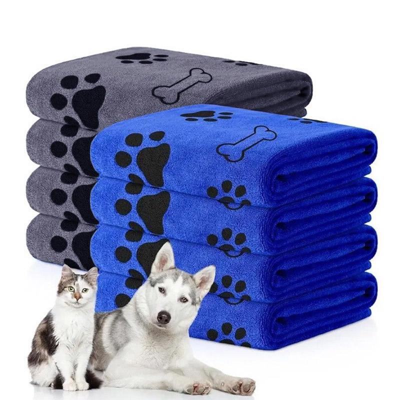 Microfiber Pet Printing Absorbent Towel Thickened Puppy Quick-drying Dog Claw Bath Towel, Pet Bath ProductsAbsorbent Medium Dogs