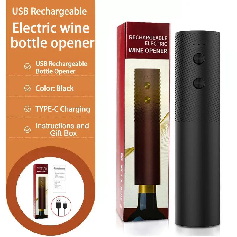 HOMEFISH Electric Wine Bottle Opener Automatic Red Wine Corkscrew Rechargeable Wine Opener One-click Button Wine Tools