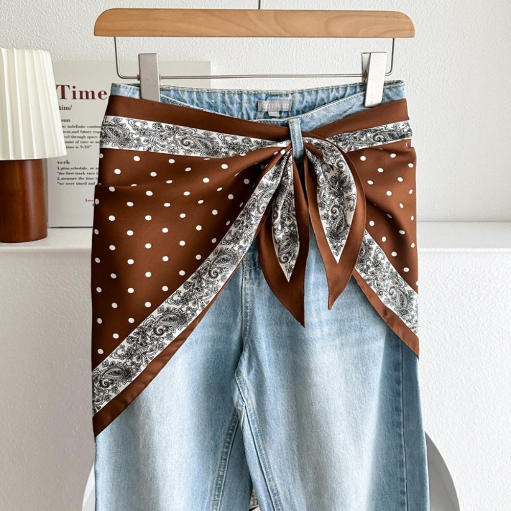 Sciarpa di Seta Raso Moda Stile Letterario Stile Etnico Sciarpa da Vita da Donna Accessorio Versatile Accessorio per la Vita dei Jeans Vita dei Jeans