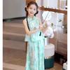 Girls' New Chinese Style Floral Top & Casual Pants Set