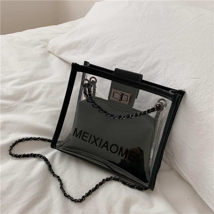 Pvc Small Shoulder Bag With Chain Strap For Daily Casual Wear