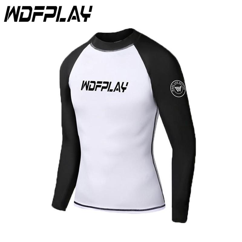Mens UV Protection Rash Guard Long Sleeve Swim Top Snorkeling Surfing Diving Quick Dry Wetsuit Upper