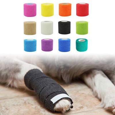 12 Stück Kohäsiver Verband Wickel Stretch Sporttape Wickel Elastisch Leicht Reißbar Tierärzte für