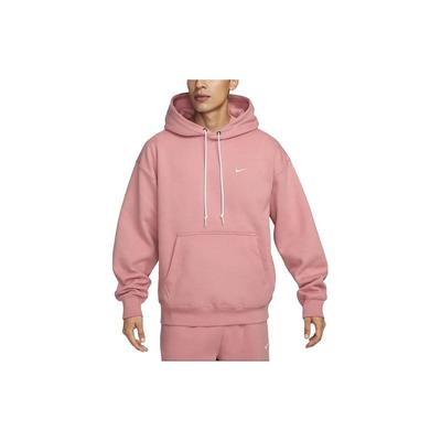 Nike Solo Swoosh Solid Color Hooded Drawstring Fleece Casual Long Sleeve Sweatshirt Men Sweatshirt Stardust-Red DX1356-618