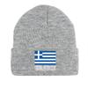 Flag of Greece Print Knitted Hat Beanie, Patriotic Skull Cap Candy Color Windproof Simple Bonnet Knit Cap Beanie