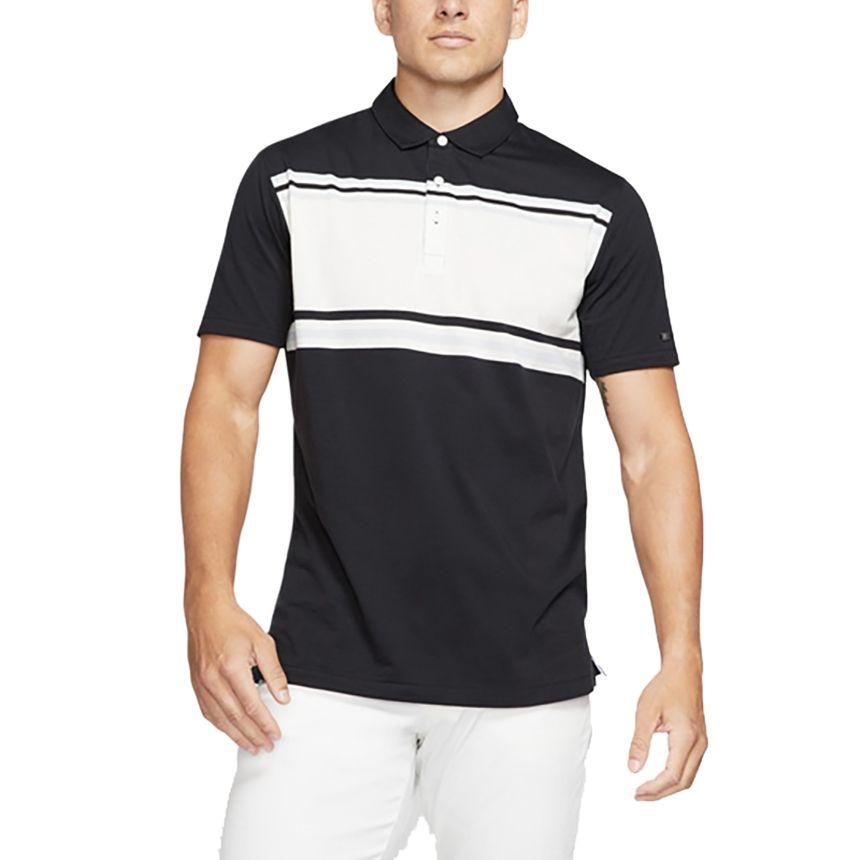 Nike Dri-Fit Player Striped Golf Polo Shirt Men Tops Black BV0471-010