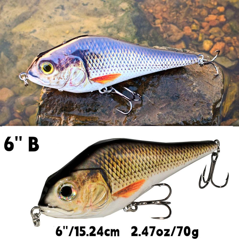 Fishing Lure Bait Swimbait Jerkbait 4inch 6inch Minow Fishhook Crankbait Muskie Bass Lure