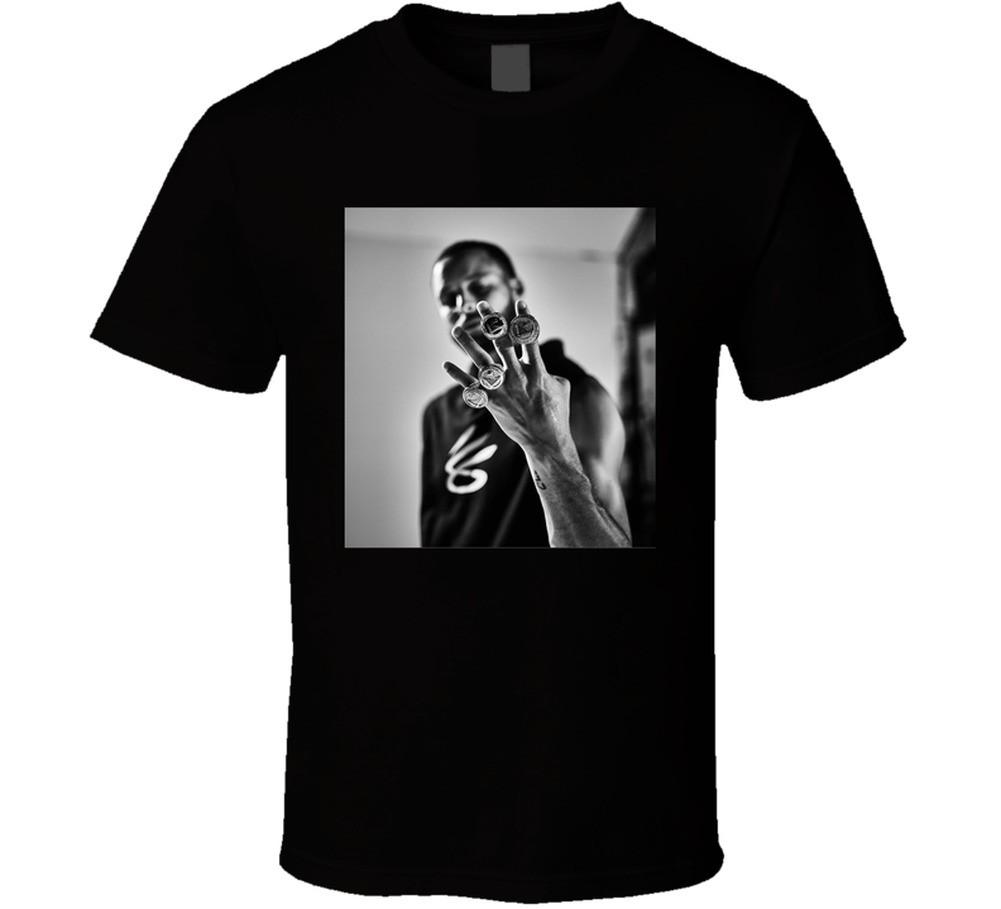 Steph Curry 4 Meisterschaftsringe Basketball Fan T-Shirt