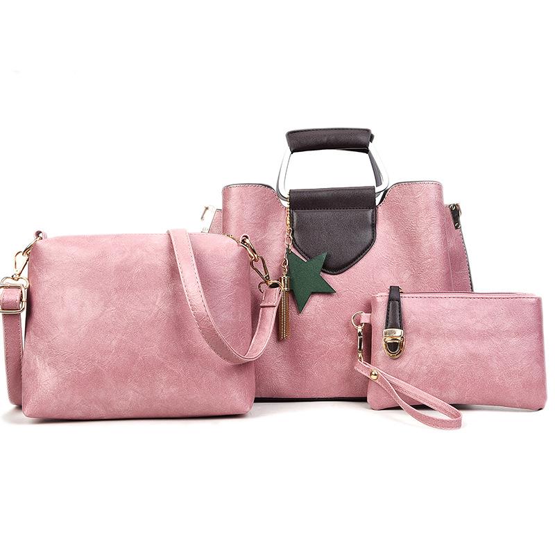 New street trend contrasting colors large capacity horizontal square PU shoulder crossbody portable mother and child bag