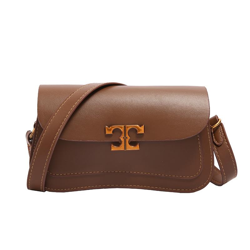 

Французька жіноча сумка під пахвами 2024 року, нова весняна ретро-сумка через плече, модна текстурована приміська коса сумка коричневий