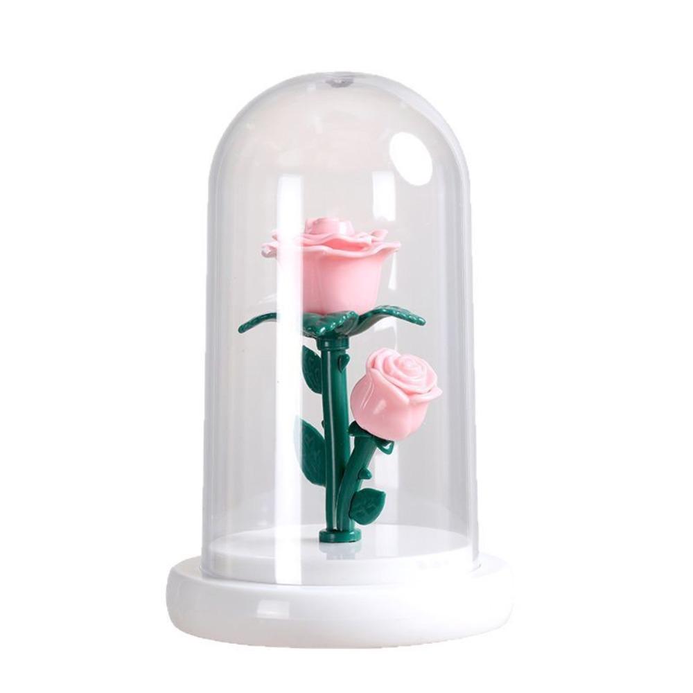 Luminous Eternal Rose Lamp with Lampshade Bedroom Bedside Lamp LED Flower Light  Anniversary Gift
