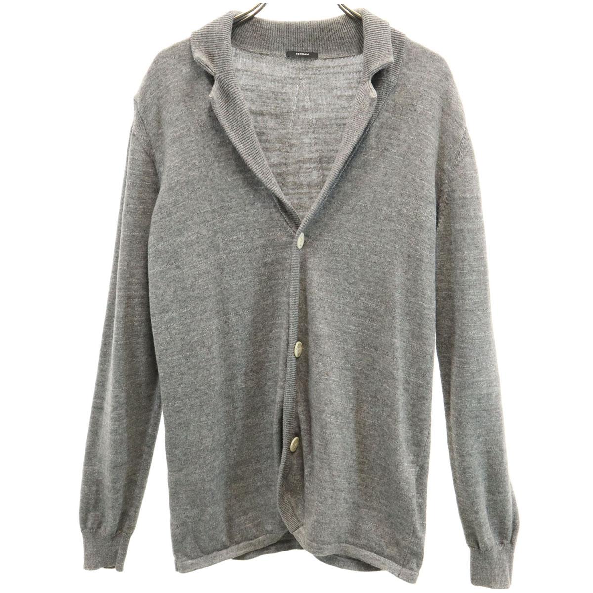 

DENHAM Long sleeve Open color cardigan S Gray knit Men s Used