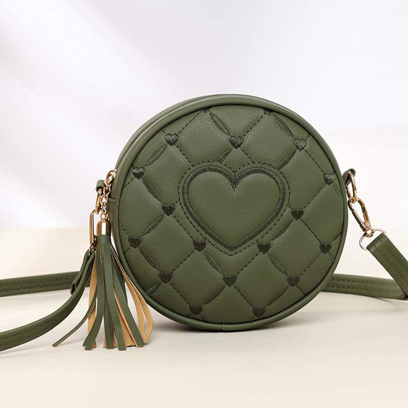 Tendință Modă Broderie Love Geantă Mică Rotundă Geantă de Mână Damă Genți de Umăr Nouă Geantă Mică Crossbody pentru Femei MIT