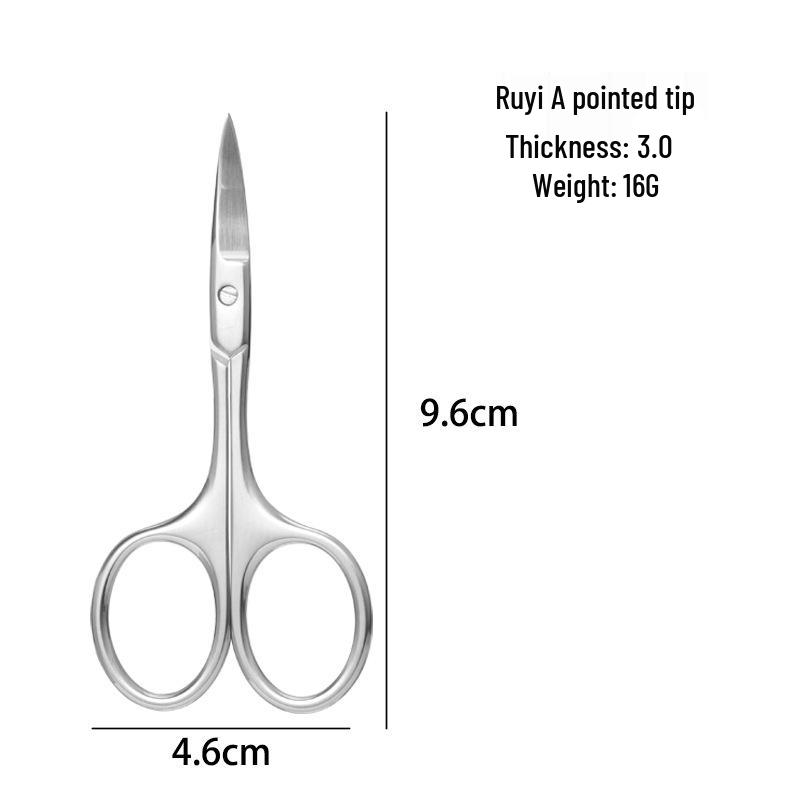 Stainless Steel Curved Nose Hair & Eyebrow Scissors for Men & Women