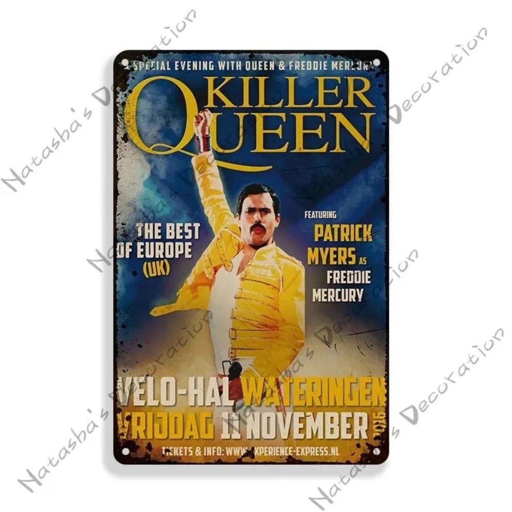 

Металева табличка Queen Rock Band, Вінтажний музичний плакат 30x20см