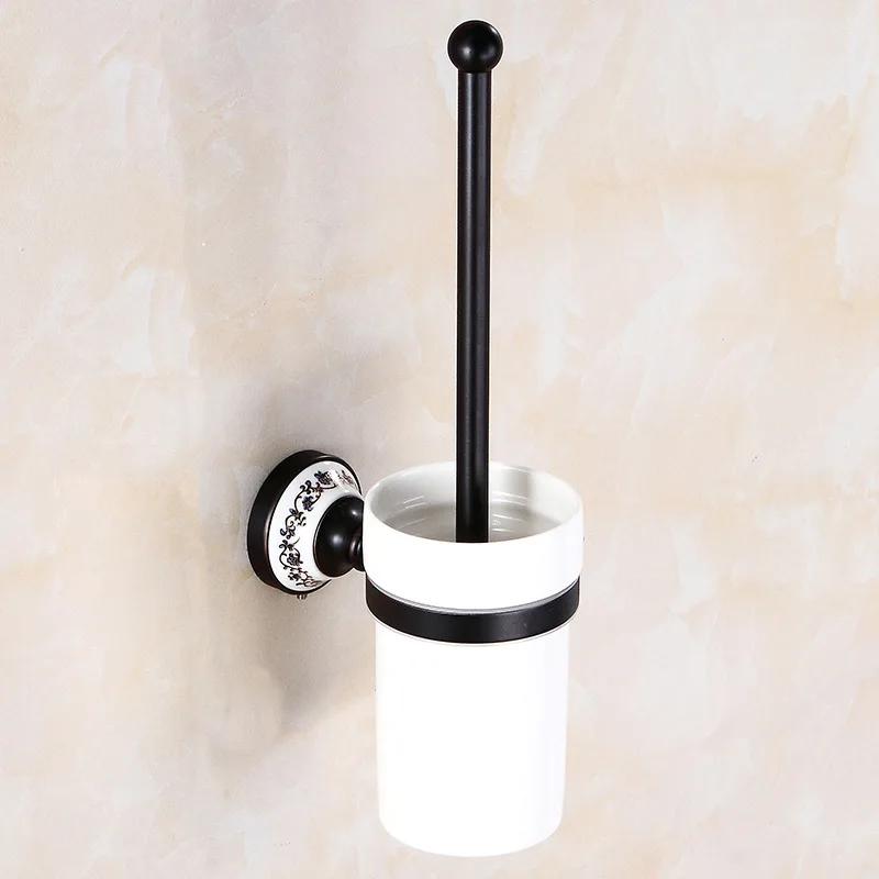 Black poceilain decoration finish copper Brass Bathroom accessories Bath Hardware Set Towel Rack Towel Bar Paper Holder