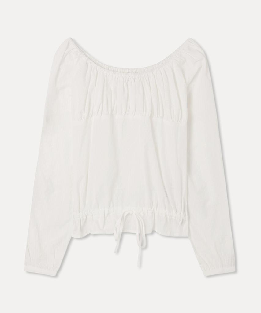 MIXXO Check Shirring Blouse_Miwblg329G