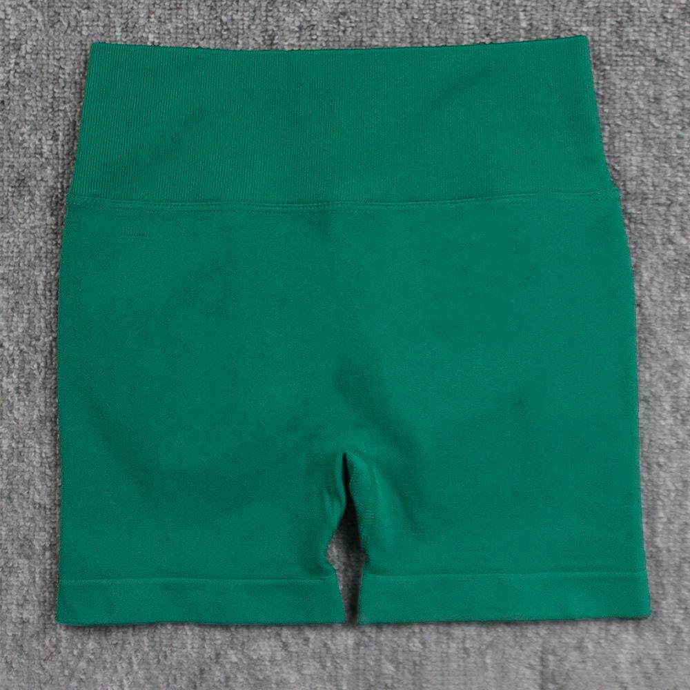 Women's High-Waist Seamless Yoga Shorts – Pleated Peach Butt Tummy Control, Summer Cycling & Running