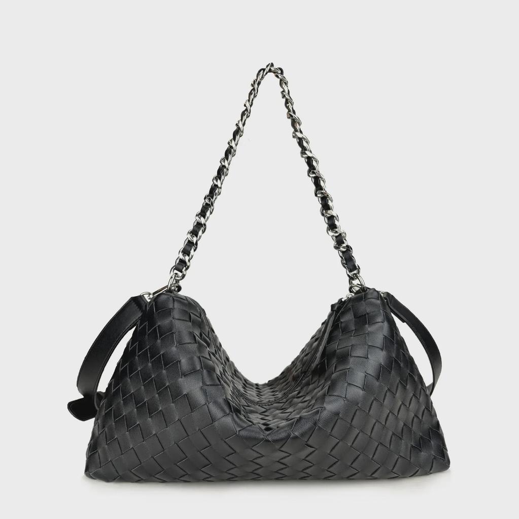 2024 Autumn/Winter Diamond-Patterned Leather Handbag - Trendy Cowhide Shoulder & Messenger Bag for Women