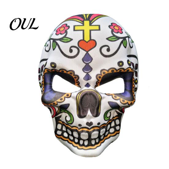 Festival-Kostümzubehör Tag der Toten Totenkopfmaske, Halloween Zucker Vollgesichts-Realistische Maske für Erwachsene Maskenball-Party-Accessoire Cosplay,