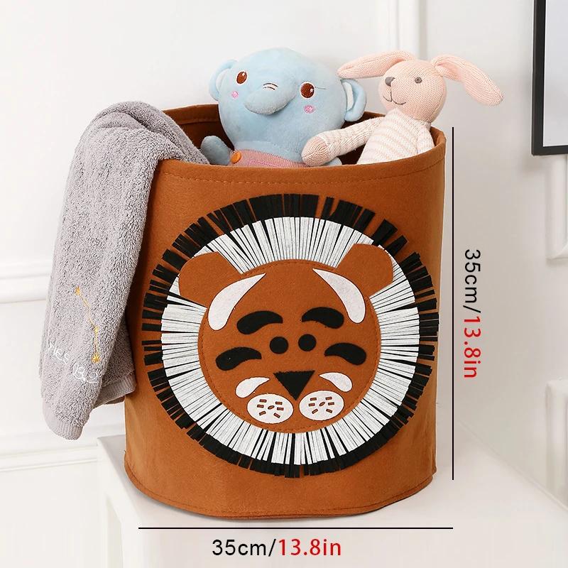 Cartoon large capacity baby toy storage bucket Large Laundry Hamper Kid Toys Storage Basket Clothes Organizer Black basket Box