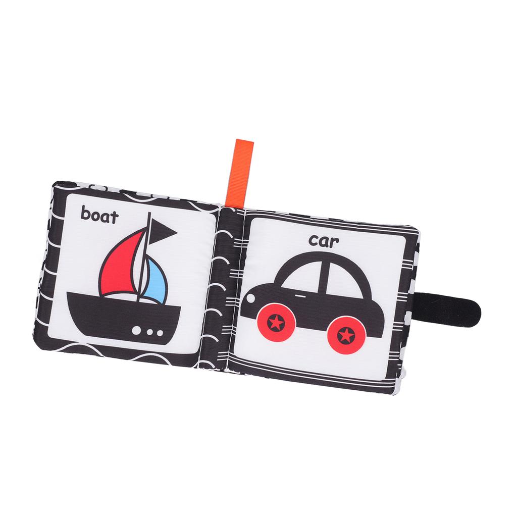 Schwarz und Weiß Babybuch Safe Interaktives Baby Stoffbuch Frühe Bildung Vorschule Lernspielzeug