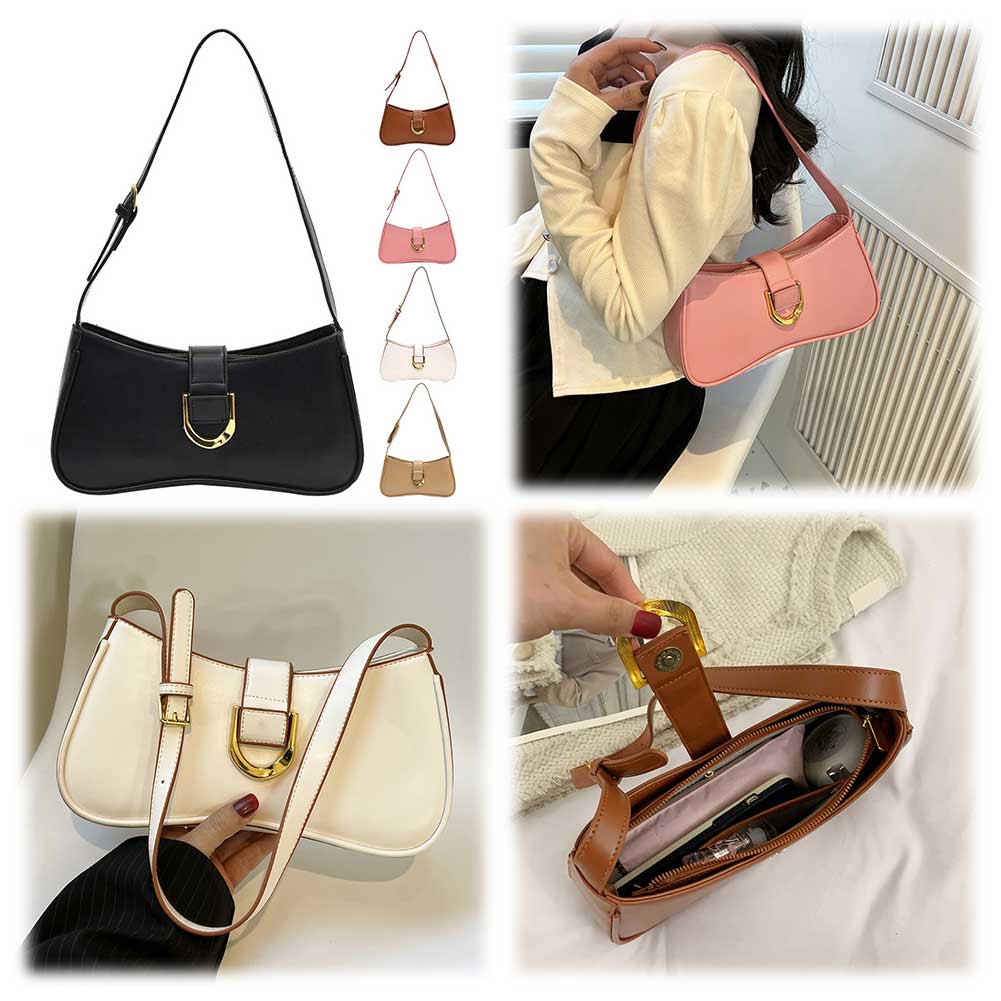 

Женская сумка из искусственной кожи с подмышкой, большая вместимость, сумка с верхней ручкой, однотонная модная сумка на плечо, регулируемый ремень для вечеринки, отпуска