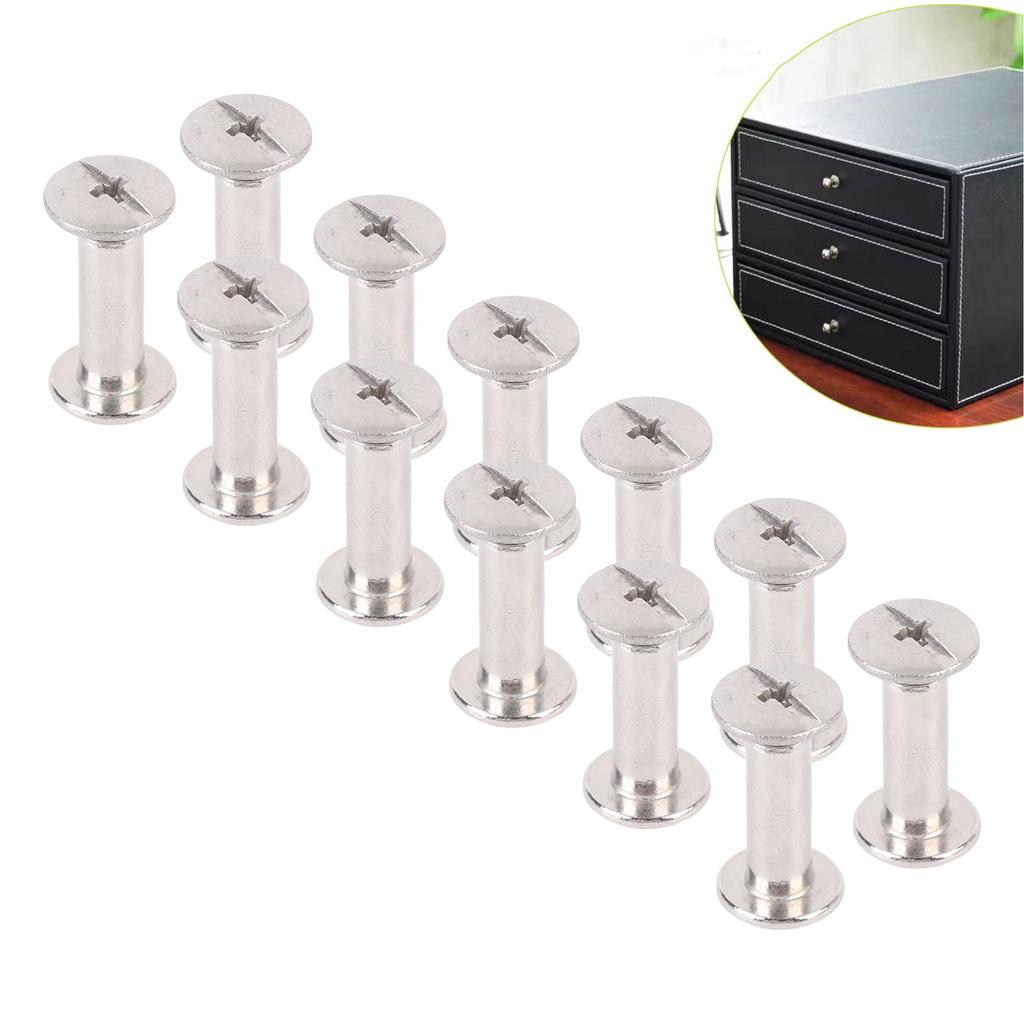 100 Sets Rivet and Screw Stainless Steel M2.5 Flat Round Head Rivet Stud Fastener Set for Leather Crafts Decoration