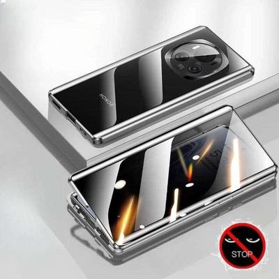 כיסוי פרטיות מגנטי 360° נגד הצצה עבור Huawei Magic 5 6 7 8 Pro עם כיסוי מגן עדשת מצלמה מזכוכית מחוסמת, פגושי טלפון