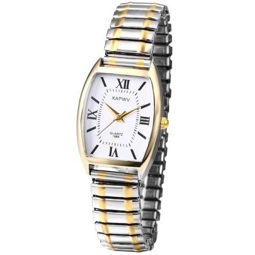 

Women s Seiko Replica Watch with Elastic Strap: Stainless Steel Square Watch with Roman Numerals, Quartz Movement, Precision Watch, Waterproof, Stylis