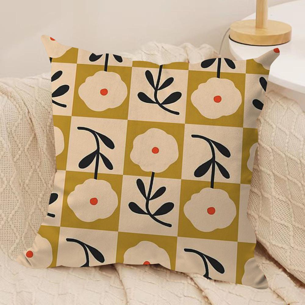 

OOrla Kiely Flower Cushion Cover Silky Short Plush DoubleSided Printed Pillow Case for Sofa All Seasons Home Decor Gift 40x40cm16x16in