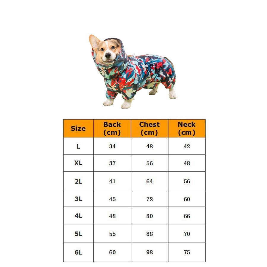 Stylischer Welsh Corgi Hund, wasserdichter Hunde-Regenmantel, Overall, Haustierkleidung, Regenbekleidung, Hundekleidung mit reflektierendem Streifen für kleine, mittelgroße und große Hunde