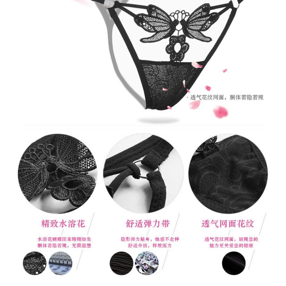 Sexy Embroidery Sexy Panties Real Temptation Fashion Hollow Thong Transparent Hip Underwear Women 2150