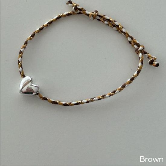 Murmur [925silver]Color Rope Heart Bracelet