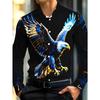 Men's Long-sleeved Shirts, Fashionable and Domineering Eagle Print