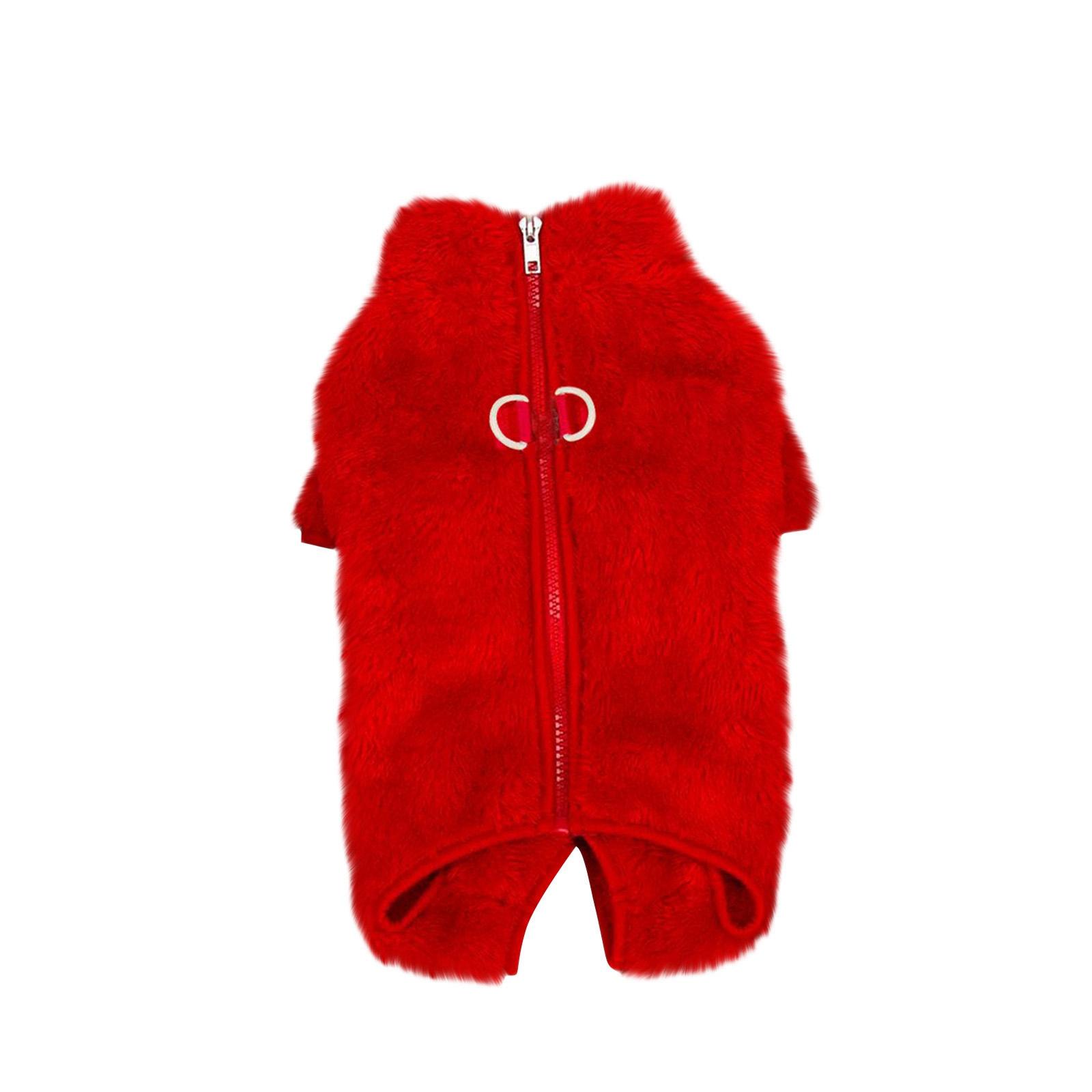 

Бархатная пижама для собак, плюшевый комбинезон, мягкая зимняя одежда для маленьких собак, комбинезон для питомца, одежда для щенков M красный