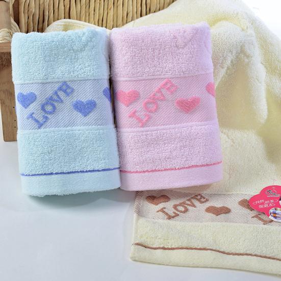 Soft Heart Love Letter Towel Thick Water Absorption Bath Face Hand Washcloth