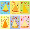 6 Photos/pack of Pizza Face Change Stickers DIY Pizza Educational Parent-child Interactive Toys Decorative Suitcase Stickers