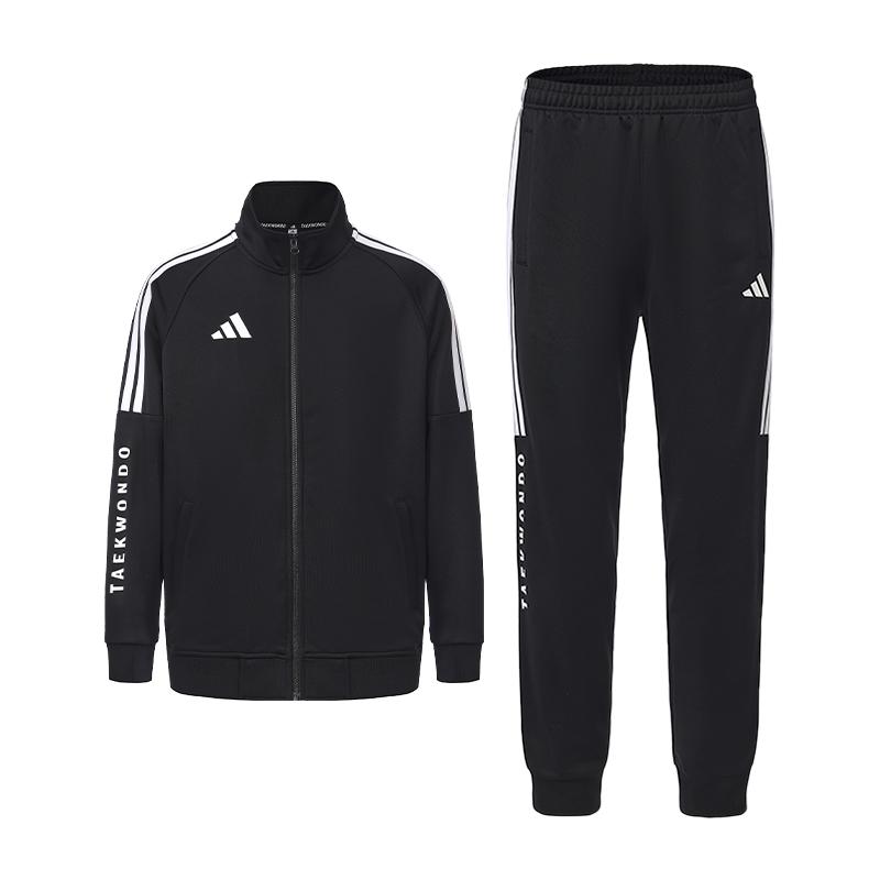 adidas Unisex BOXING 3-Stripes Tracksuit Jacket & Pants Black White TR30JR1BX+TR30P1R1BX