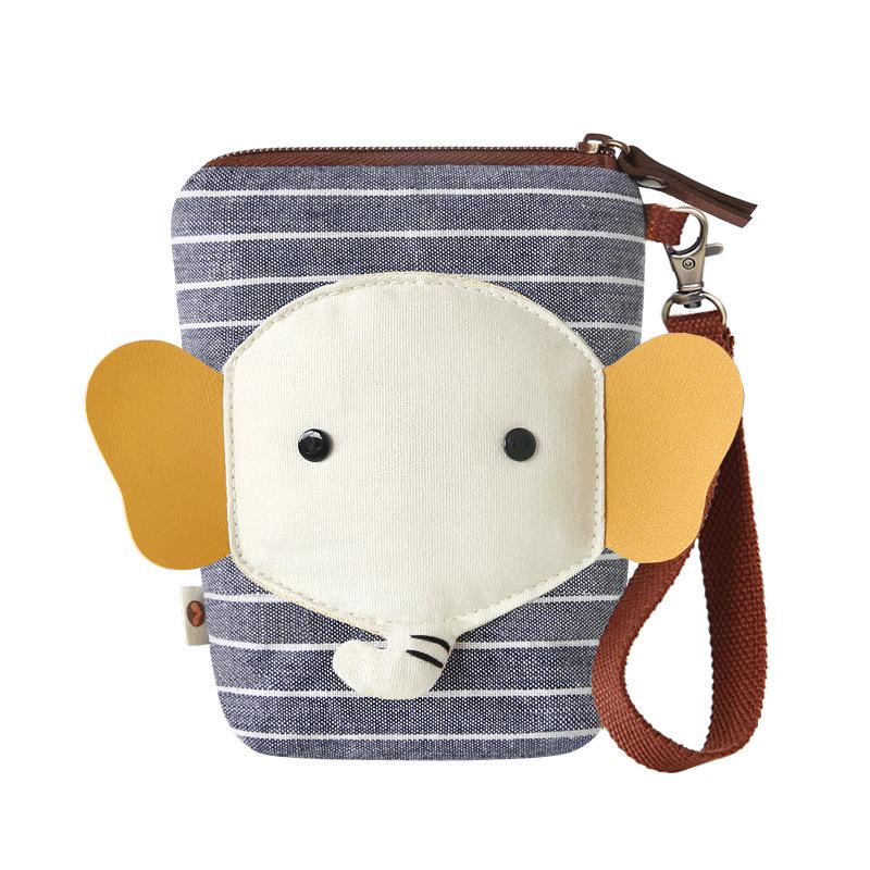 Three-Color Patchwork Mini Canvas Handbag for Women - Cute 6-Inch Phone Bag