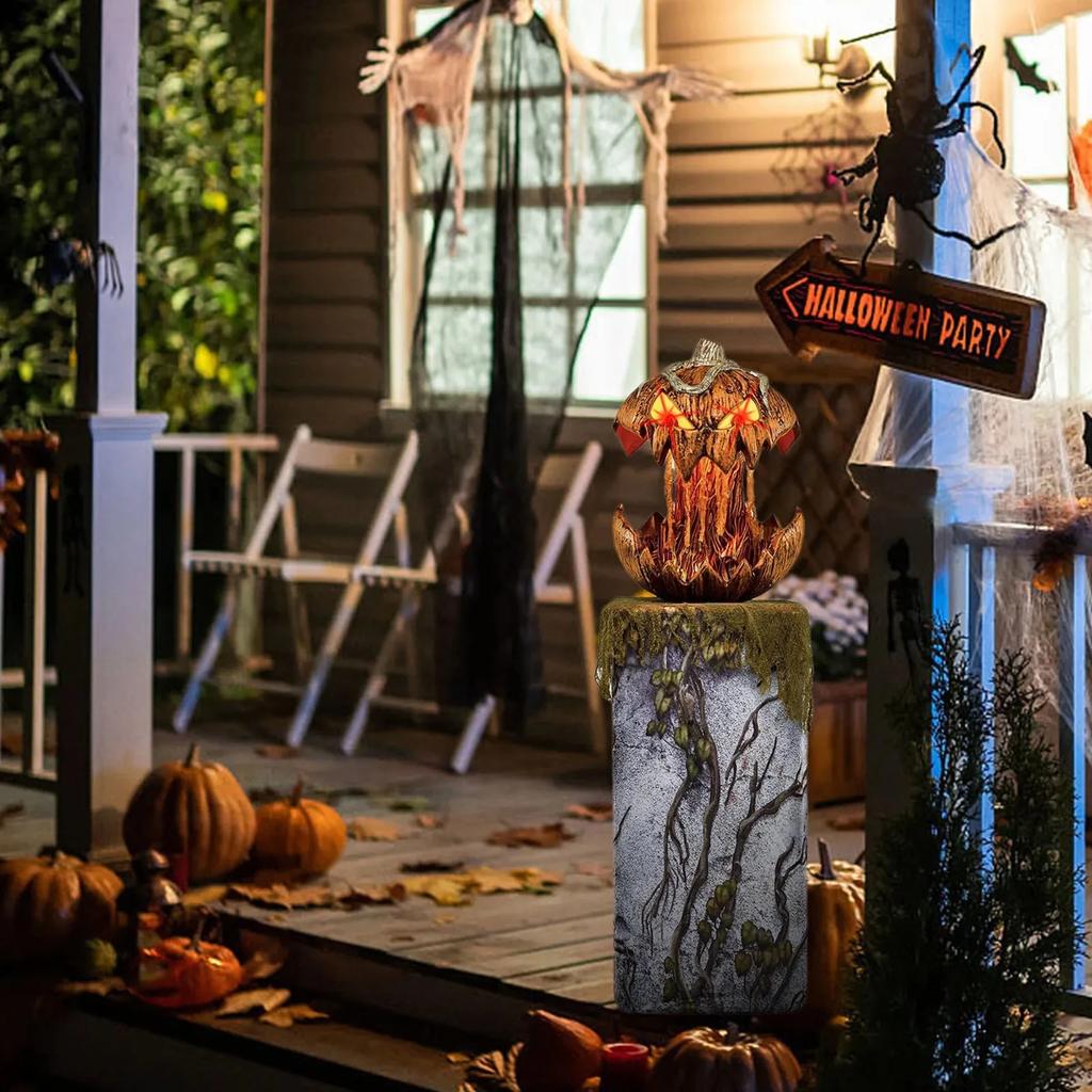 Halloween Sprachgesteuerter Aufsteigender Kürbiskopf Heimdeko Outdoor Garten Neue Horror Geister Ornament für Gruselige Party
