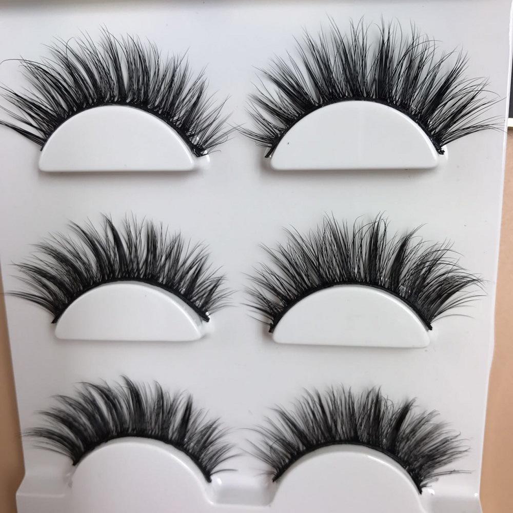 Mink Hair False Eyelashes Three Pairs Of Multi -Layer Three -Dimensional Eyelashes Natural Nude Makeup Curling Eyelashes