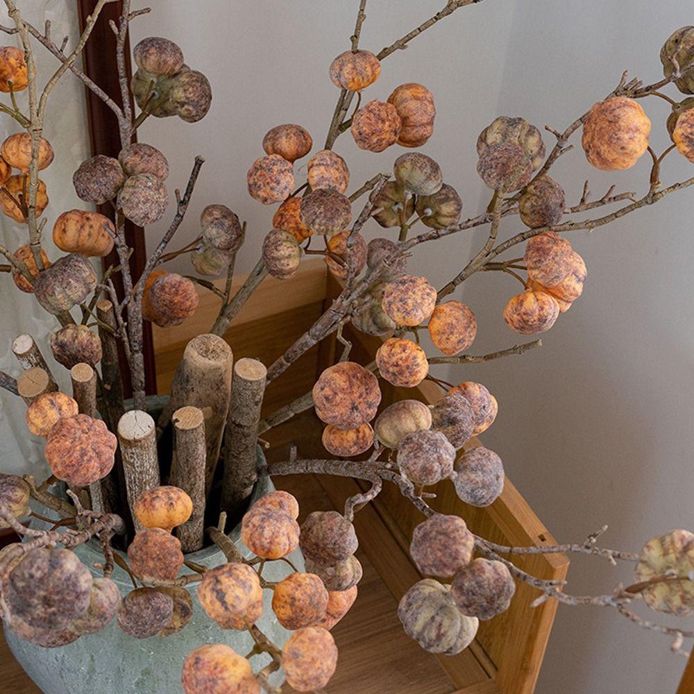 Handmade Artificial Pumpkin Branches Realistic Fake Plants Simulation Pumpkin  Fall Decor